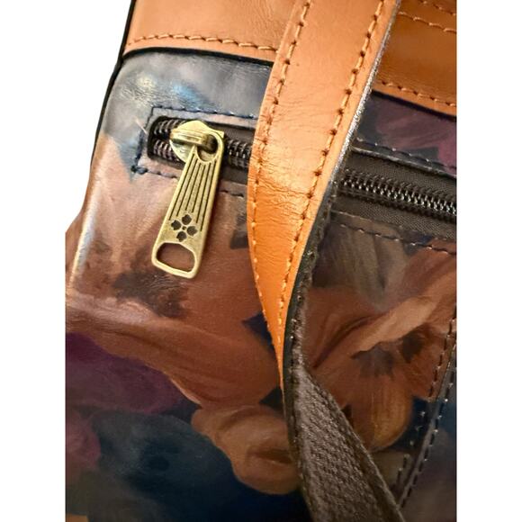 Patricia Nash Leather Drawstring Bucket Floral Backpack Purse Soft Lined Pockets - Picture 10 of 16